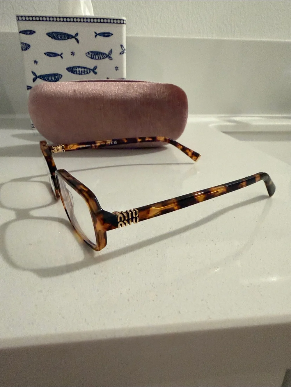 Miu Miu Rose Pink Velvet Eyewear Case